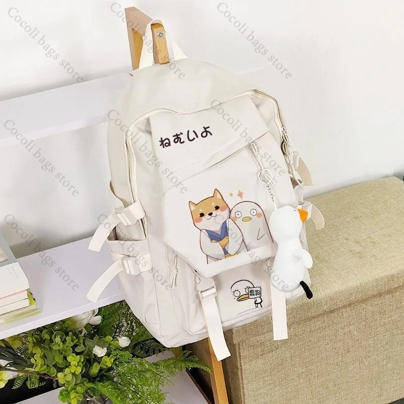 Anime-Inspired Large Capacity Print Backpack for Students