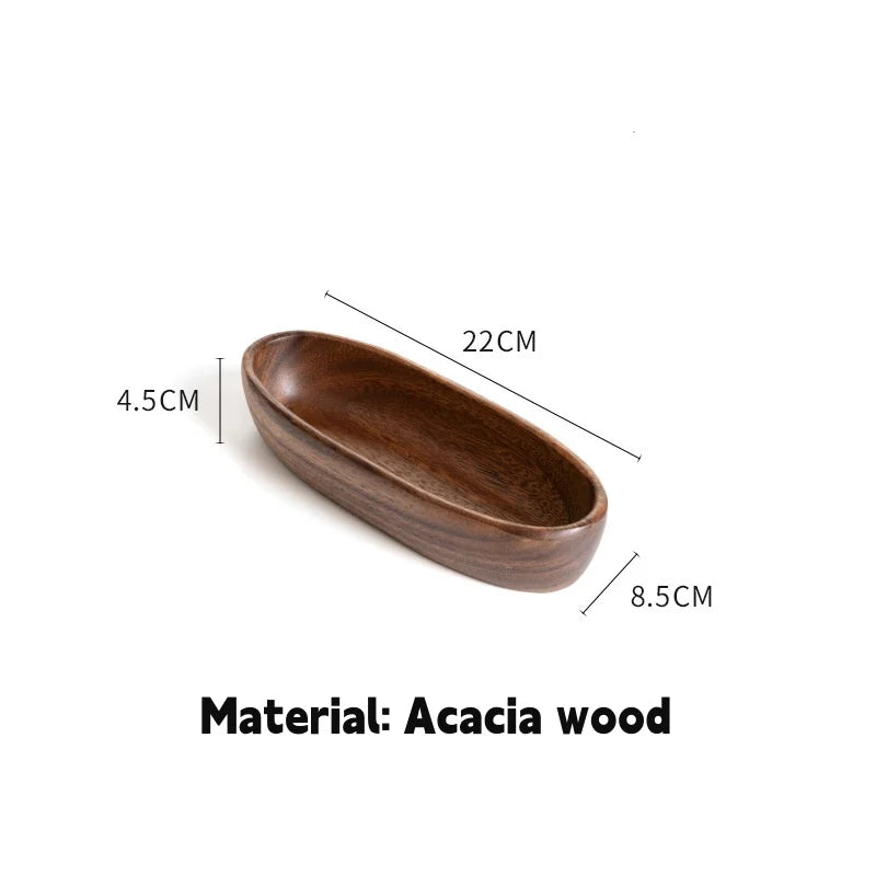 Elegante Bol en Forma de Barco de Madera de Nogal | Fuente Perfecta