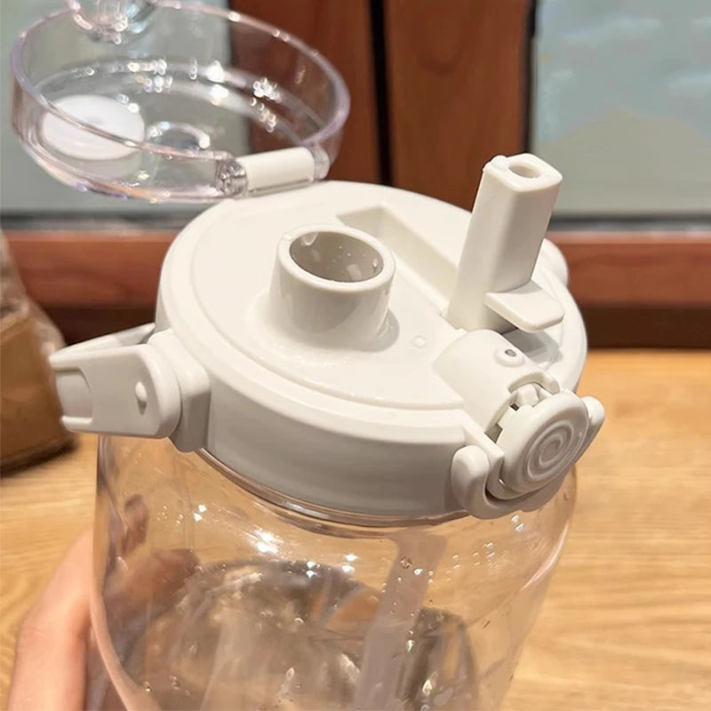 Large Capacity Sport Straw Water Bottle | Portable Travel Cup