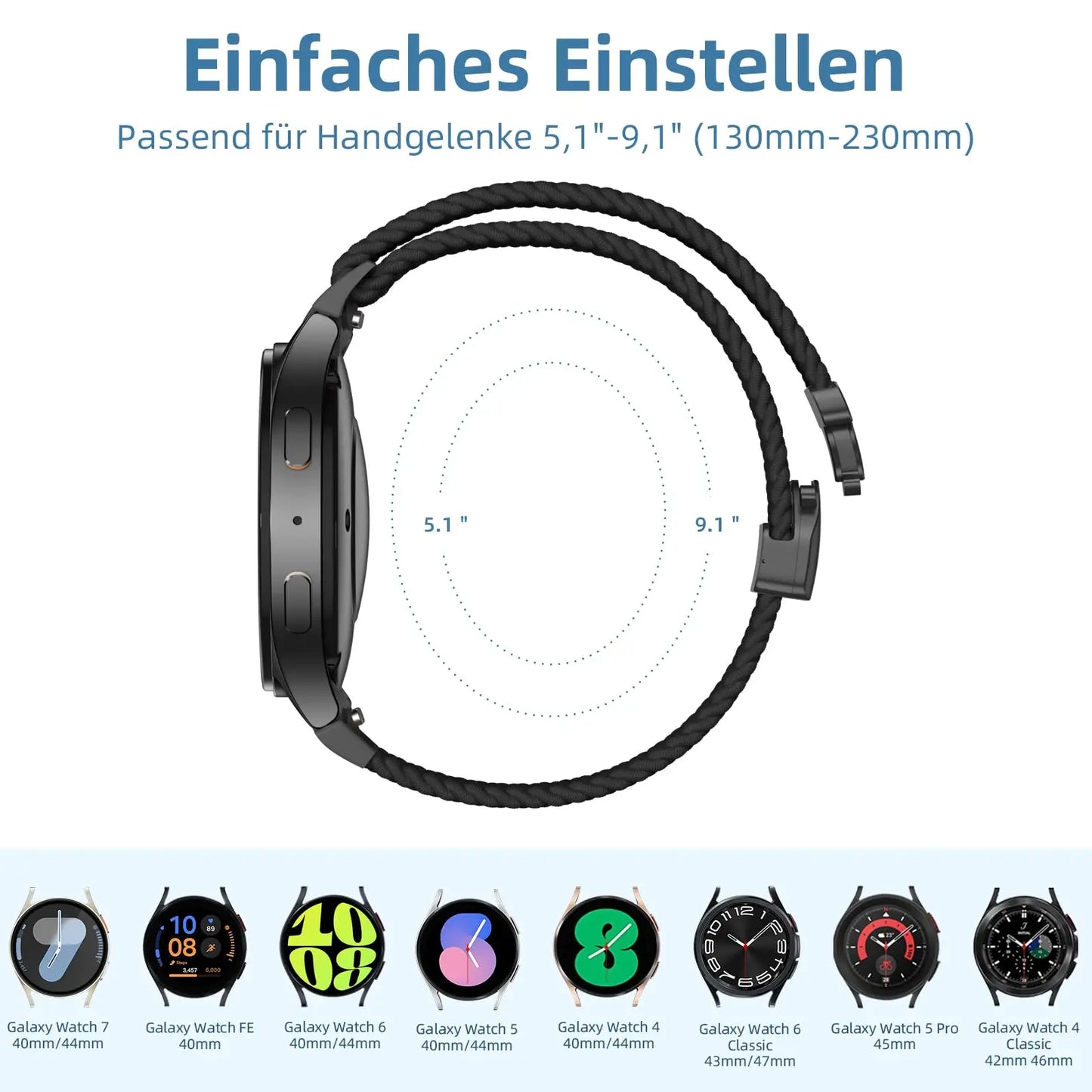 Braided Parachute Band for Galaxy Watch | Stylish & Durable Strap
