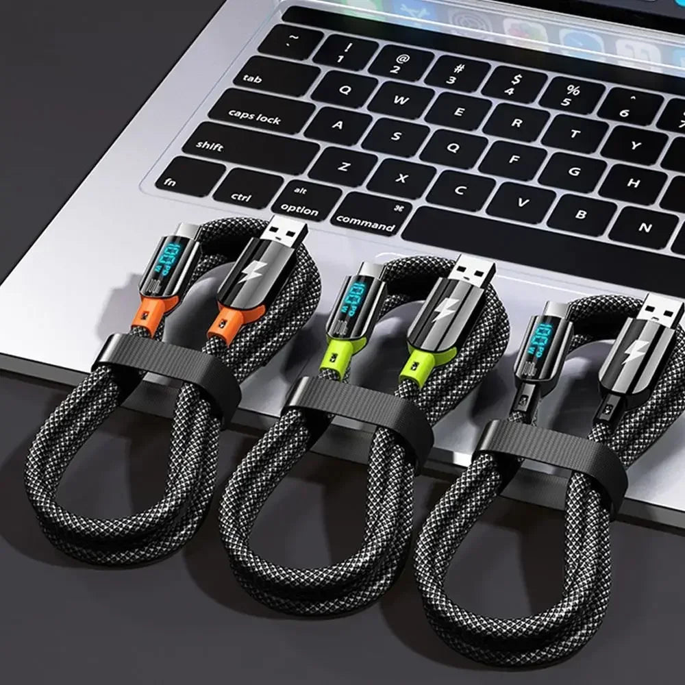 100W USB C to Type C Fast Charging Cable with LED Display