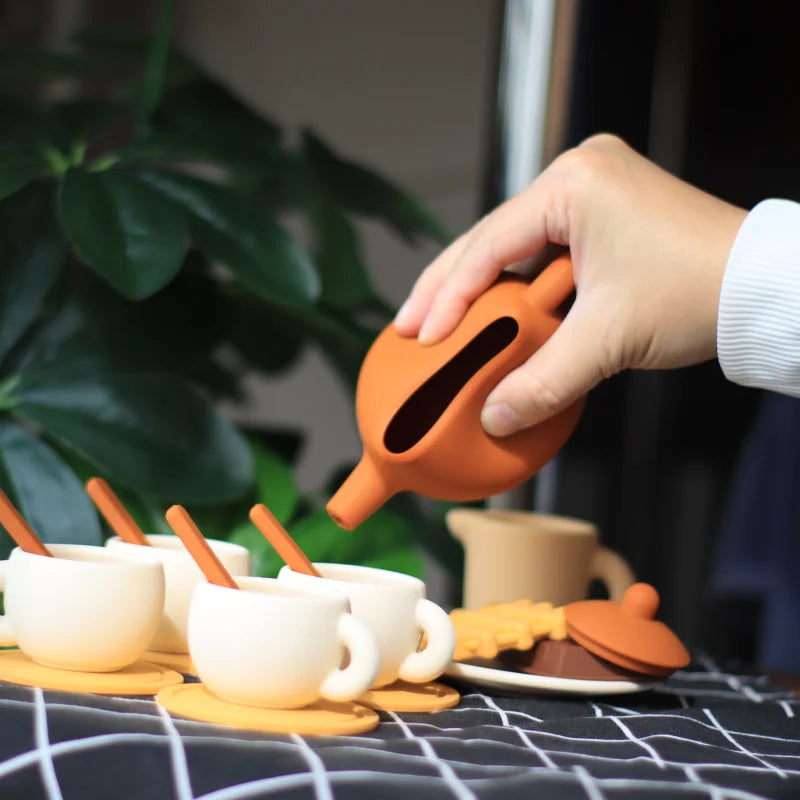Silicone Tea Toys Pretend Play Kitchen Set for Kids | Safe & Fun