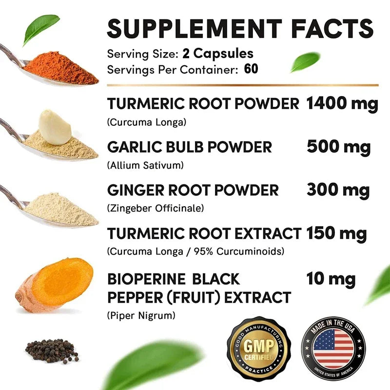 Turmeric Curcumin with Black Pepper | Vegan Joint Support Supplement