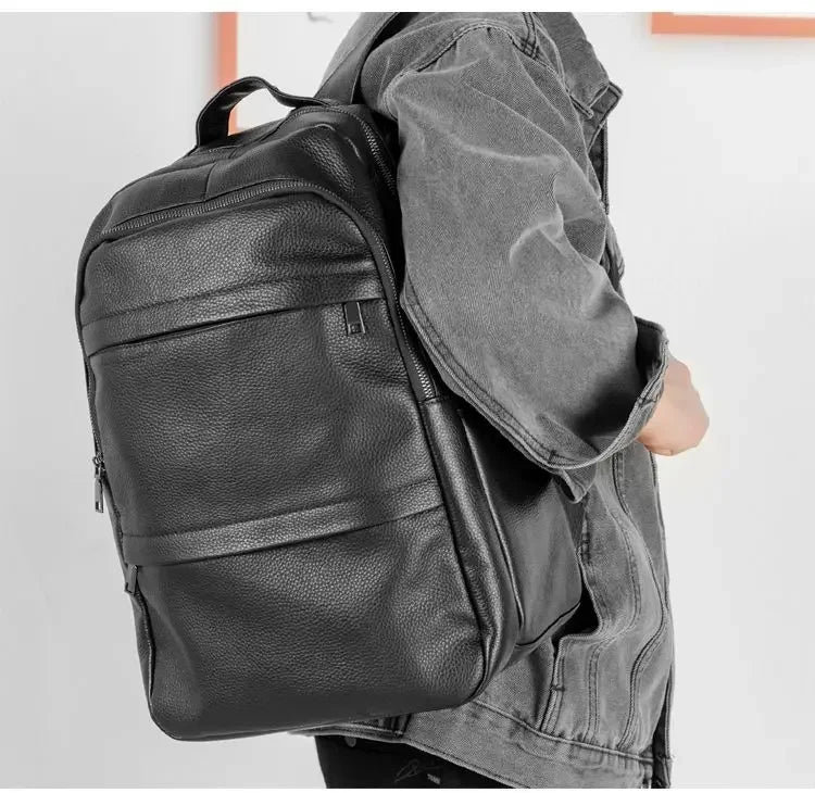 Men's Genuine Leather Business Backpack | Stylish & Functional