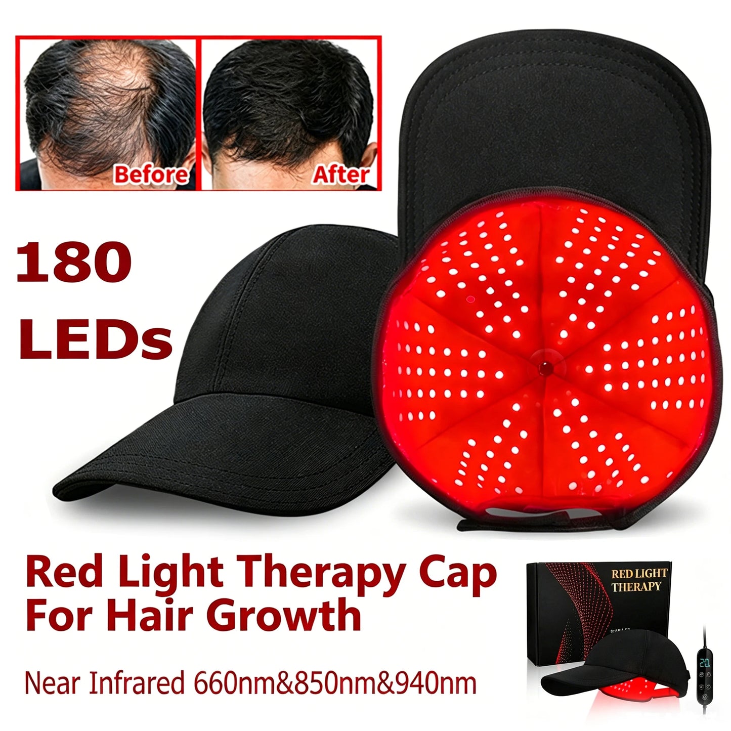 LED Red Light Therapy Hair Growth Hat | Anti Hair Loss Treatment