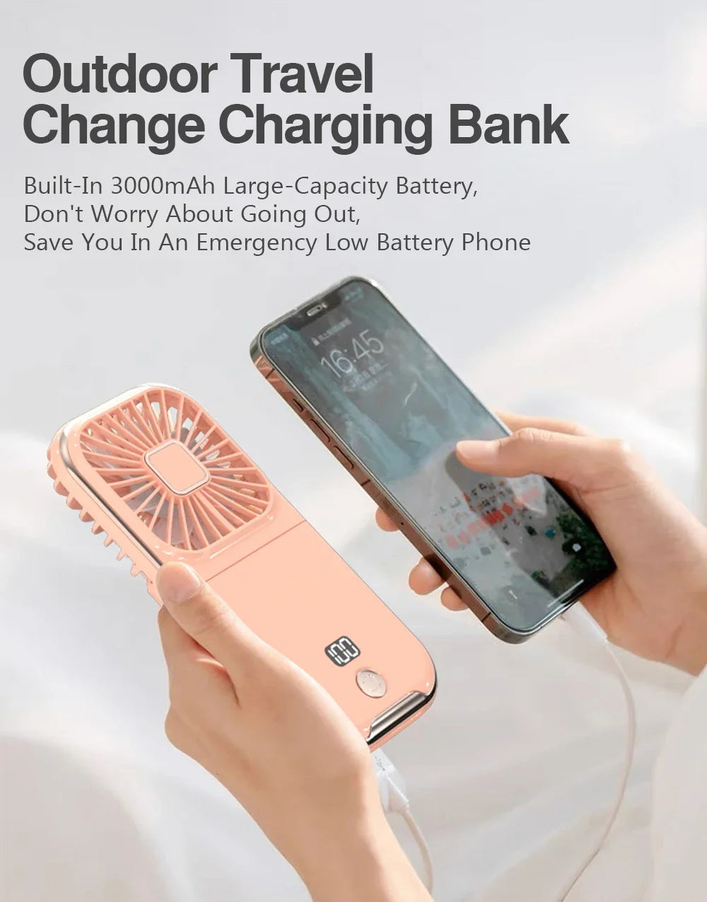 Adjustable USB Rechargeable Mini Neck Fan | Quiet Cooling Comfort