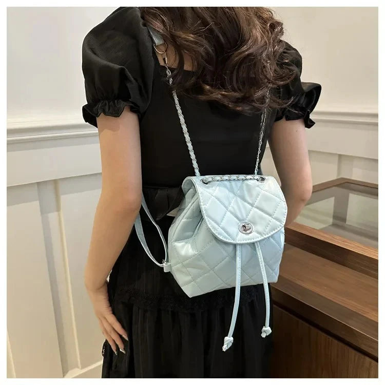 Bolso de hombro informal de verano con diseño de cuadros y gran capacidad