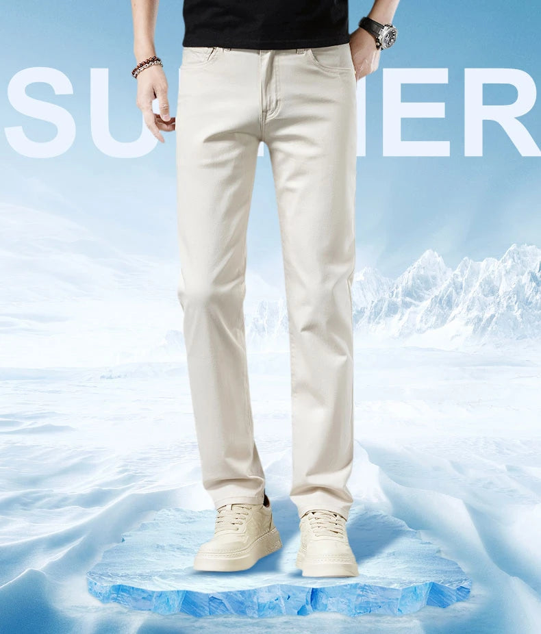 Men's Slim Casual Stretch Jeans | Smart Business Fashion Trousers