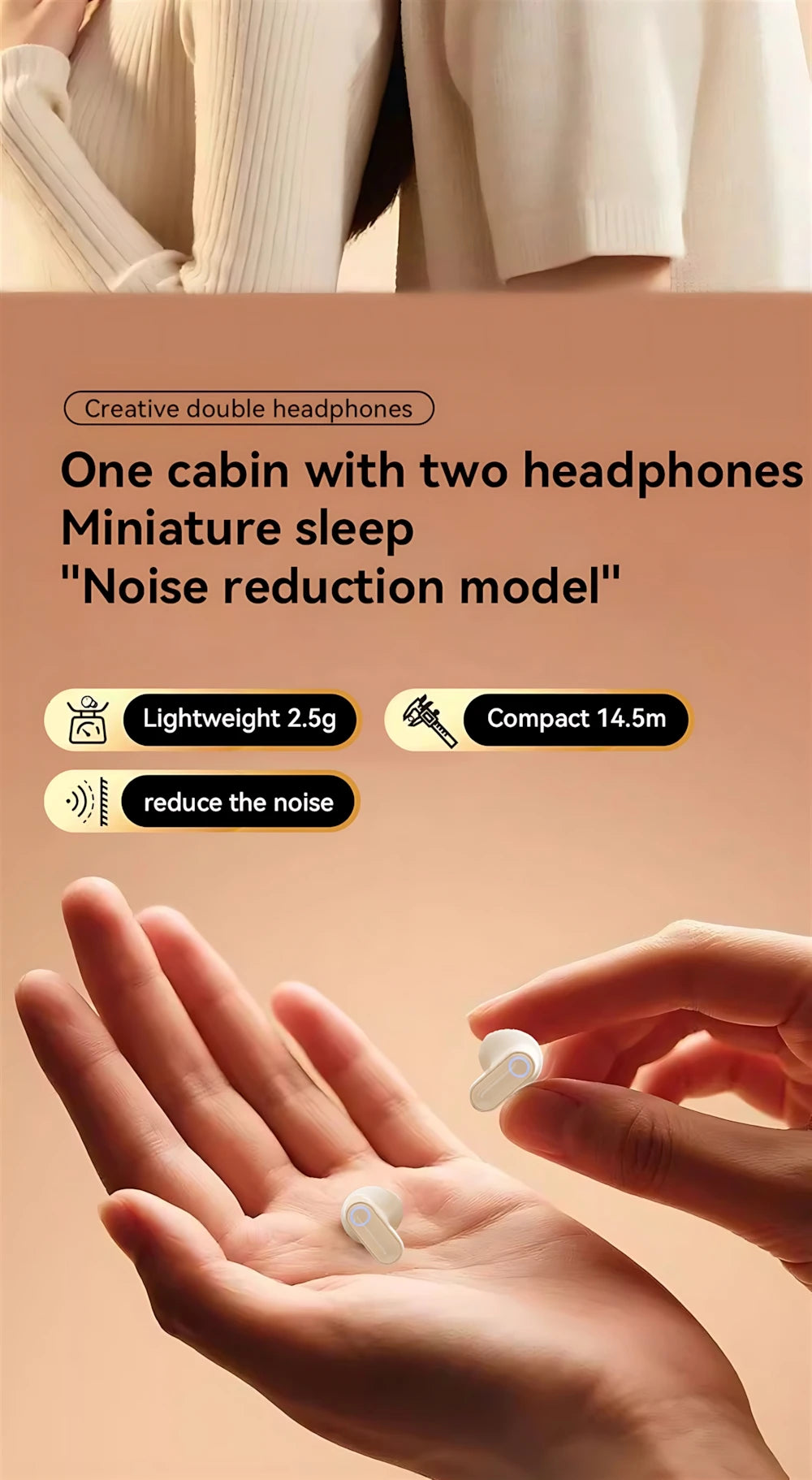 Wireless Earphones Open In-ear Type HIFI Bass 2in1 Bluetooth Headset High-definition Electric Quantity Digital Display Earplugs