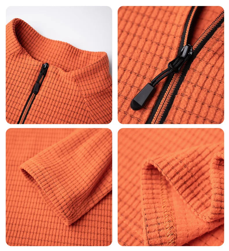 Men's Tactical Grid Fleece Pullover | Comfortable Warm Layer