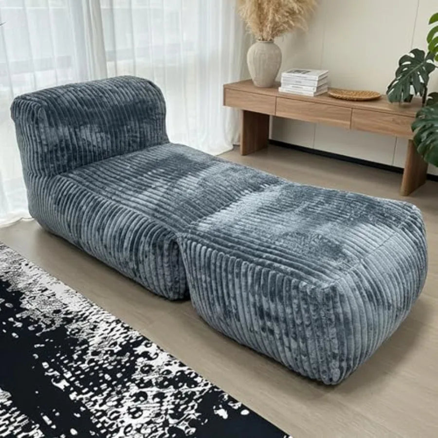 Puf Sillón Grande de Espuma Viscoelástica | Tumbona de Máximo Confort