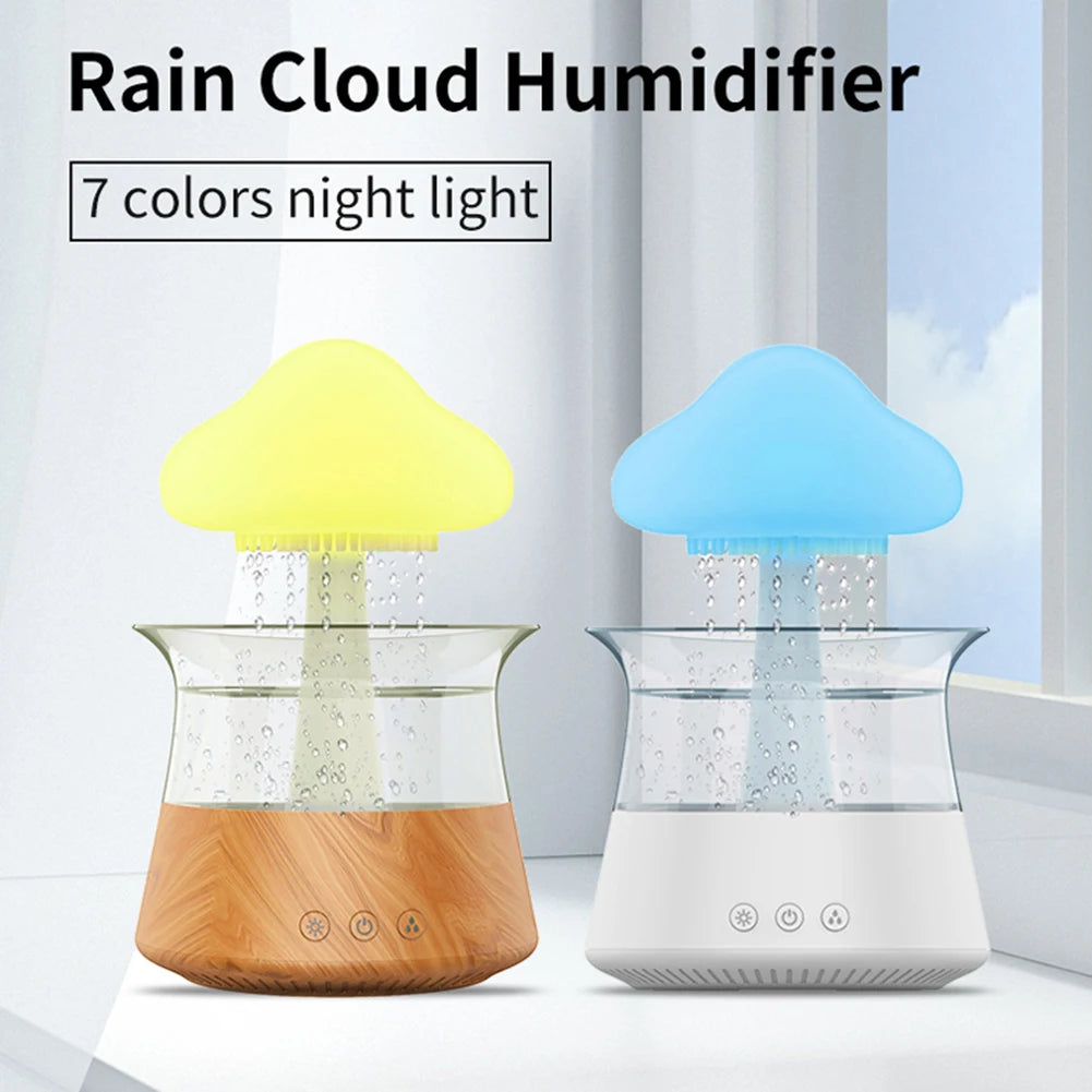 300ml Colorful Mushroom Cloud Humidifier & Night Light