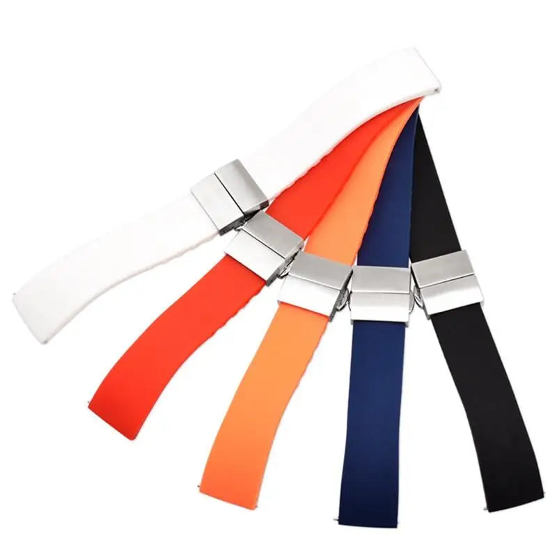 Soft Silicone Quick Release Watchband with Butterfly Buckle