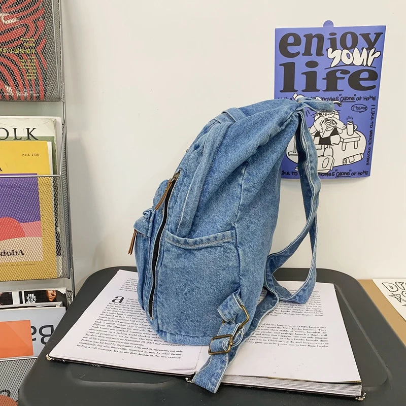 Trendy Denim Backpack for Students | Durable & Stylish Design