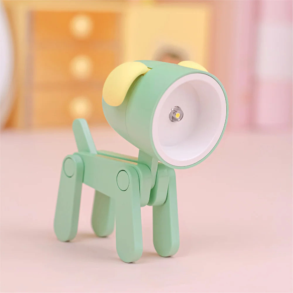 Adorable Mini Lámpara de Noche de Cachorro Manchado | Bonito Regalo de Lámpara de Escritorio