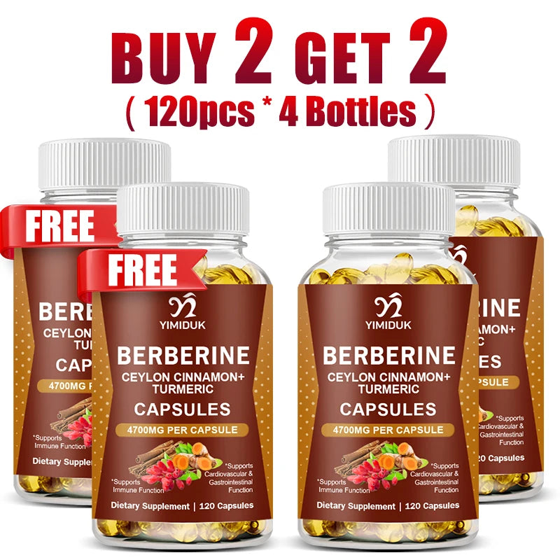 Berberine 4700 Mg Supplement with Ceylon Cinnamon | Heart & GI Support