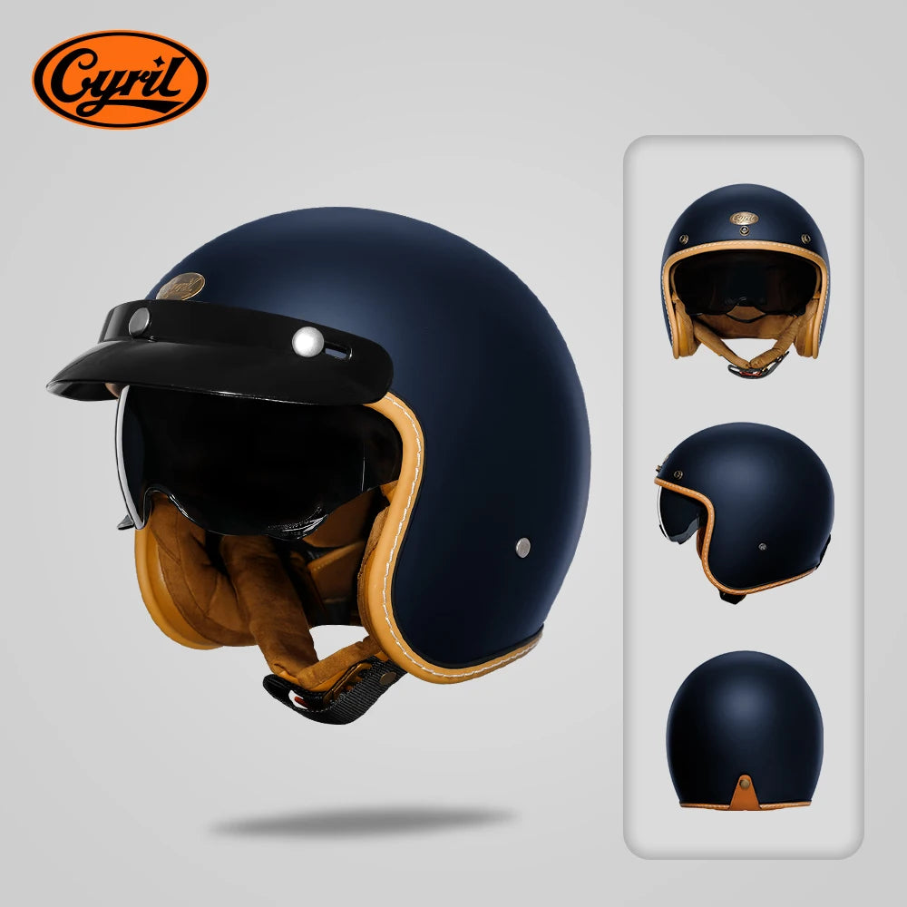 Lightweight Retro Open Face Motorcycle Helmet for Men & Women