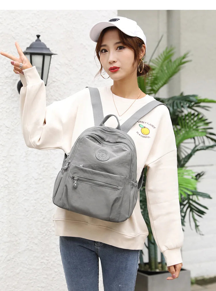 Women's Nylon Oxford Backpack | Stylish Small Rucksack