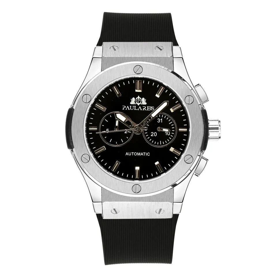 Stylish 45mm Automatic Mechanical Men's Watch | Casual Sports Timepiece