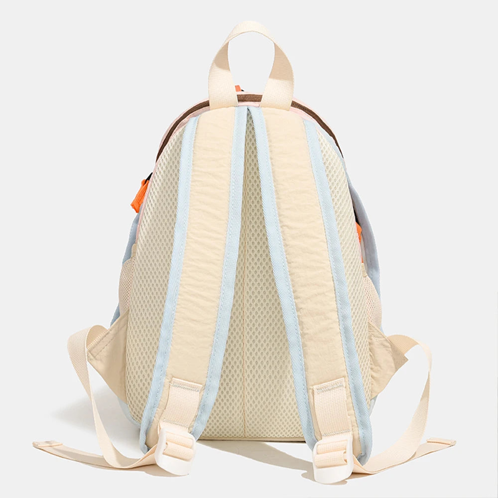 Color Block Mini Nylon Backpack | Lightweight Daypack for All Use