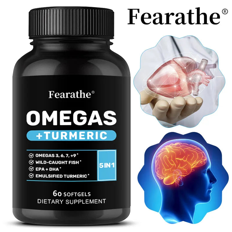 Omega 3 6 9 Turmeric Curcumin - Heart Health Supplement