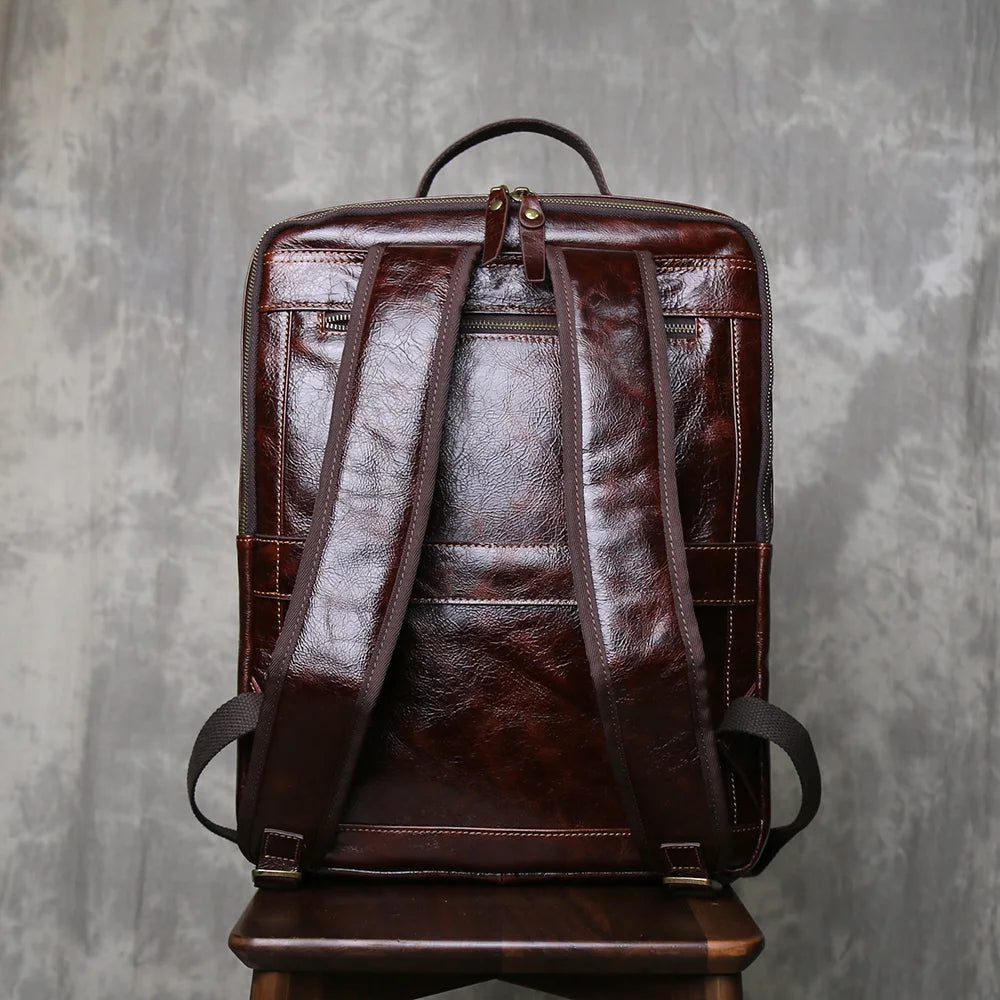 Vintage Leather Men's Backpack | Large Capacity Casual Laptop Bag