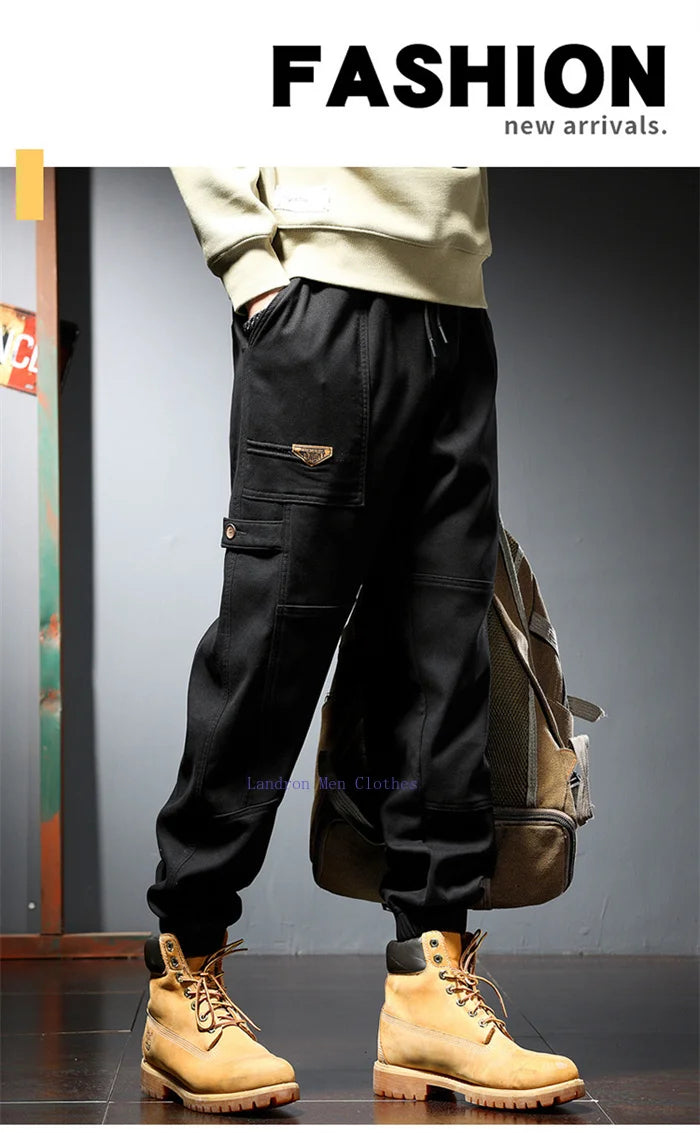 Plus Size Cotton Joggers for Men | Comfortable Ankle-Length Pants