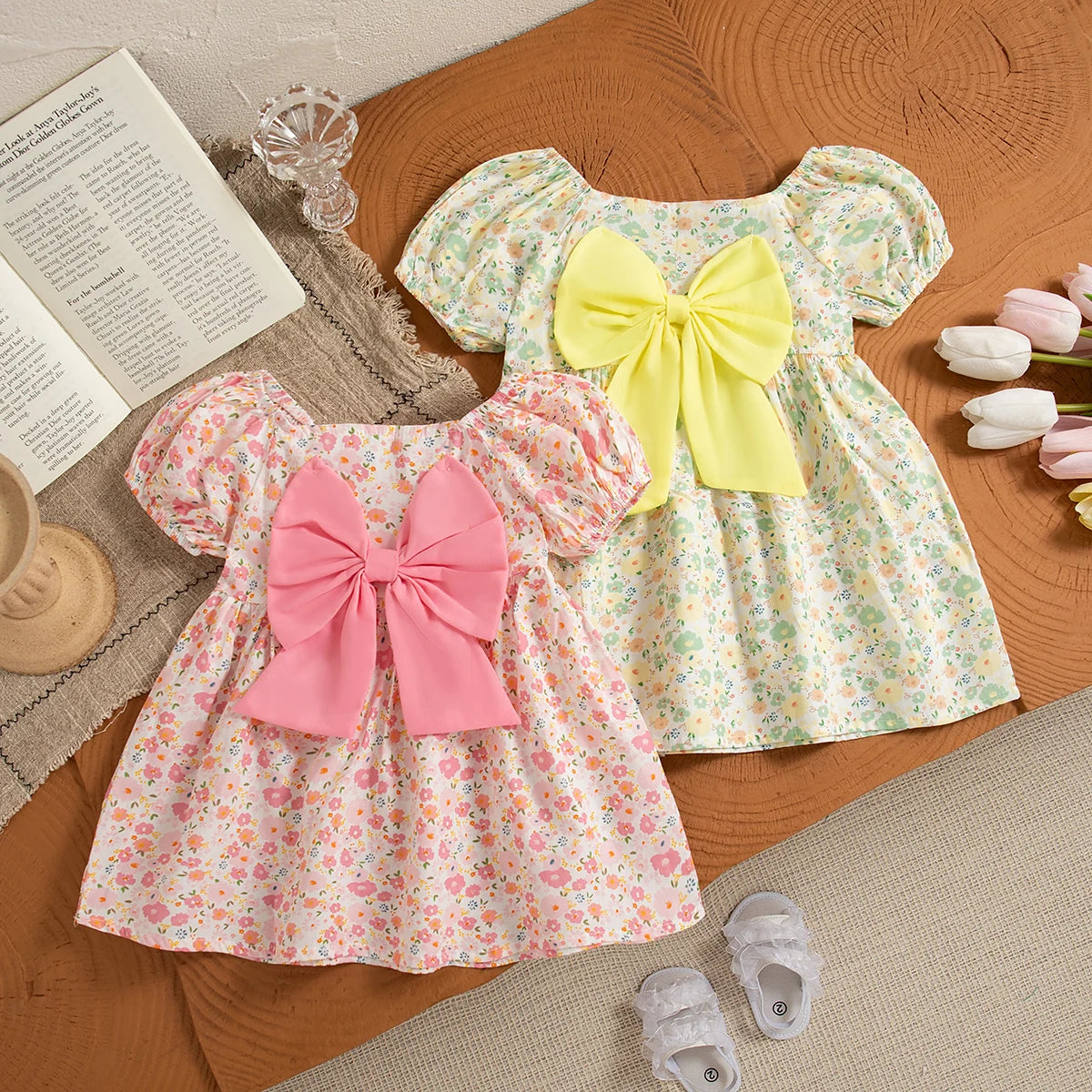 Adorable Summer Dresses for Girls | Cute Floral Bow Decoration