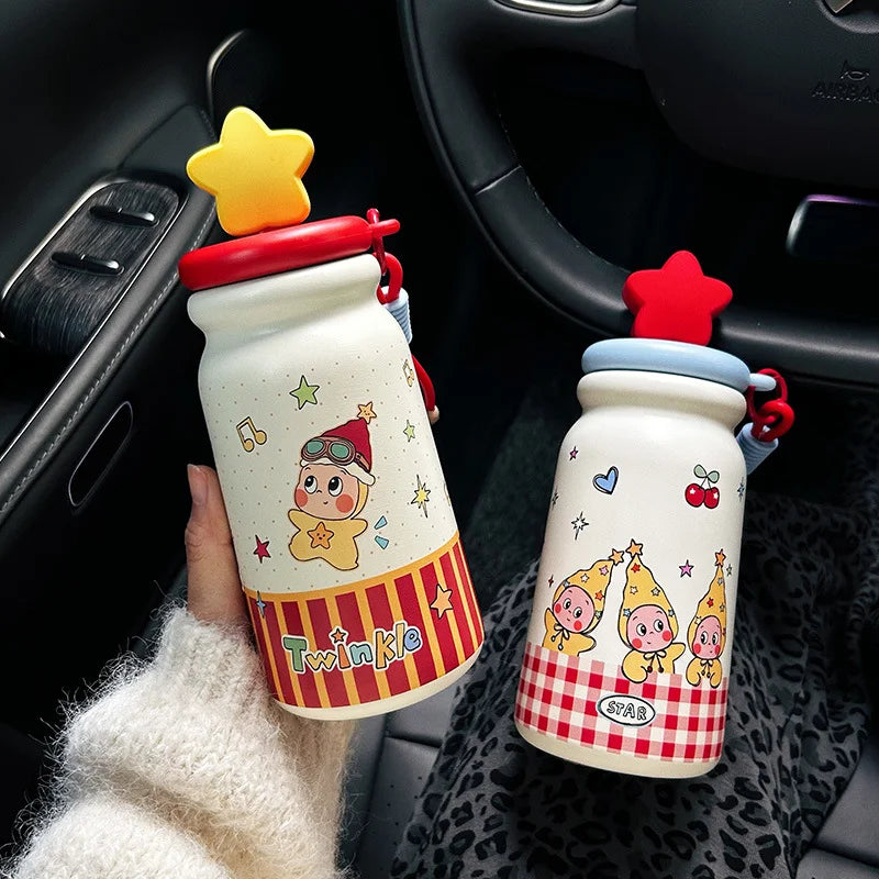Cute Star Thermal Cup | Portable Stainless Steel Water Bottle