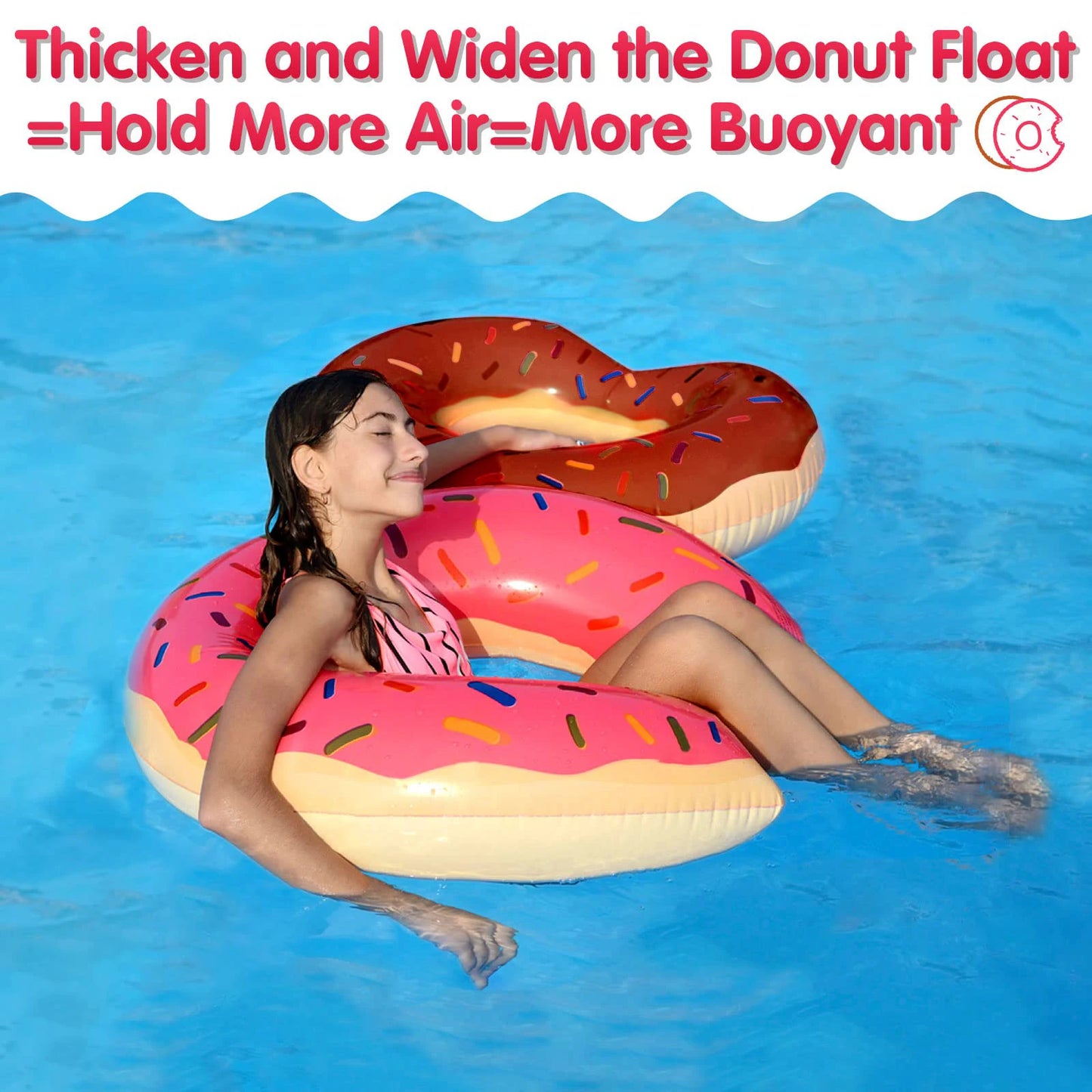 Inflatable Donut Swim Ring | Fun Pool Float for Kids & Adults