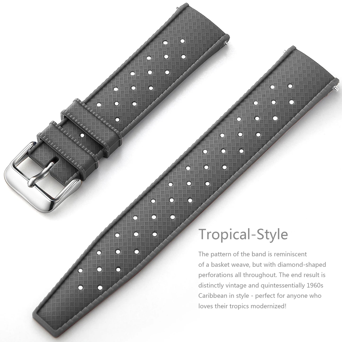 Tropical Silicone Watch Band | Quick Release Rubber Strap