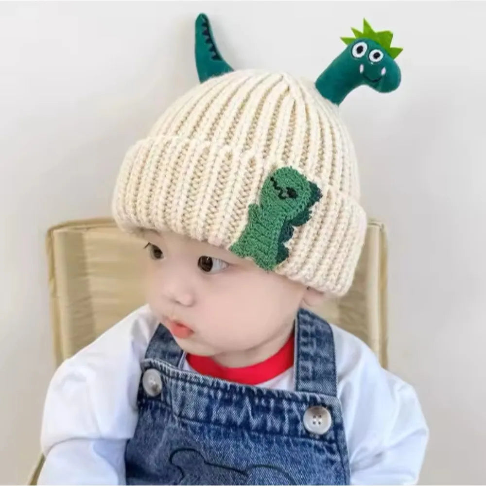 Cute Dinosaur Baby Knitted Winter Hat | Warm Wool-Blend Beanie