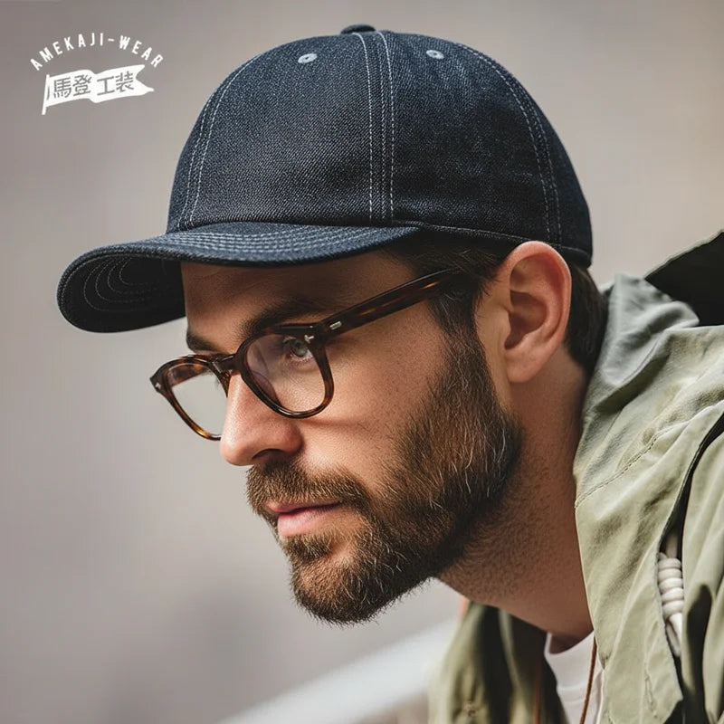 Men's Oversize Denim Golf Cap | Stylish Casual Newsboy Hat