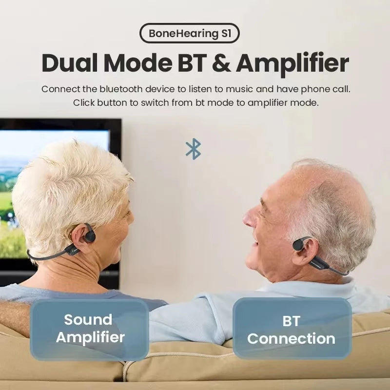 Bone Conduction Bluetooth Waterproof Headphones for Hearing Aid