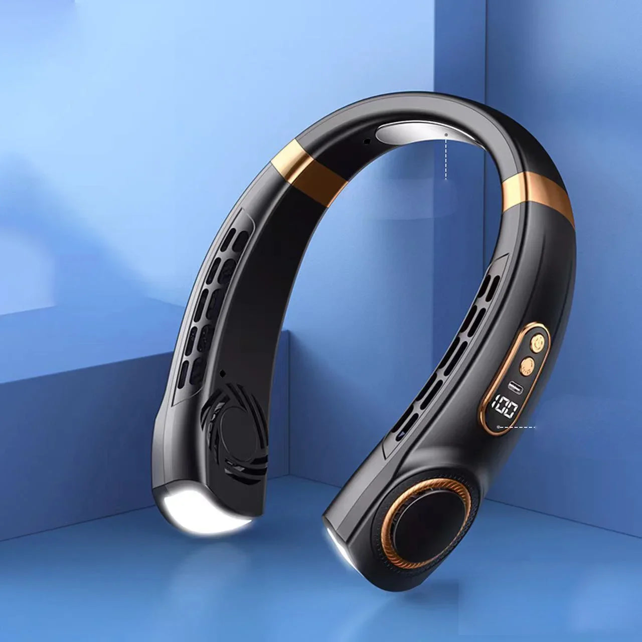 Portable Hands-Free Neck Fan with LED Cooling Plates | USB Rechargeable