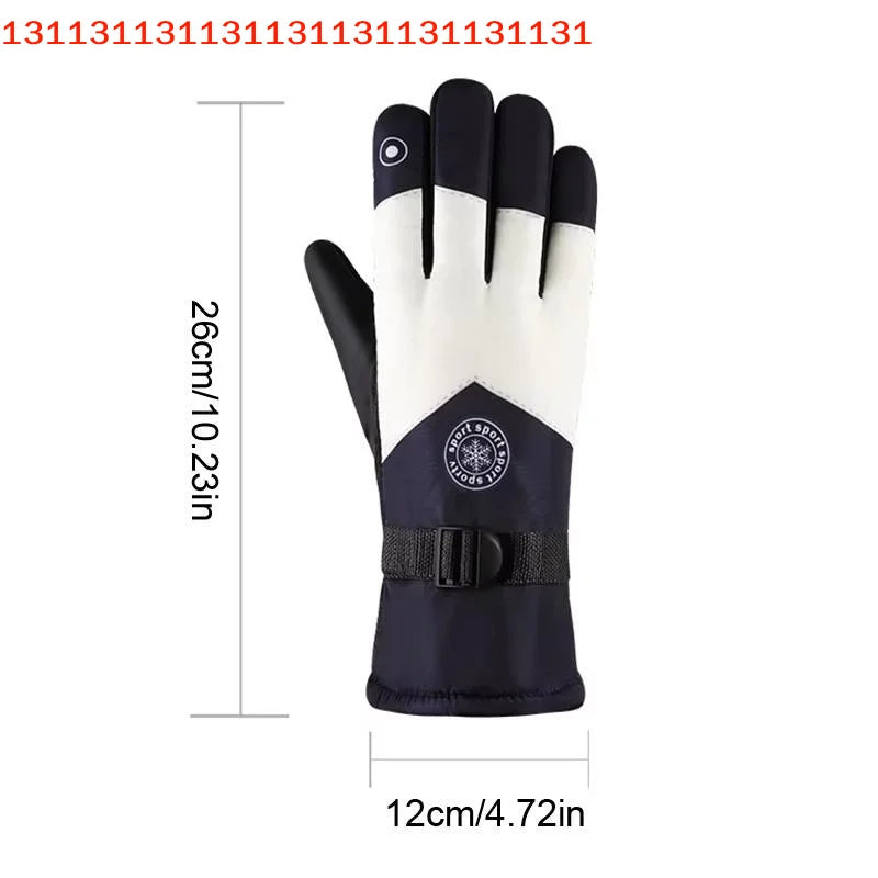Guantes de esquí de invierno con pantalla táctil | Manoplas térmicas impermeables