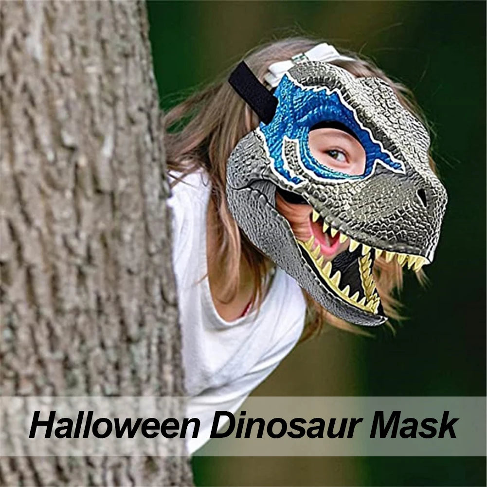 Moving Jaw Dinosaur Mask | Realistic Raptor Cosplay for All Ages