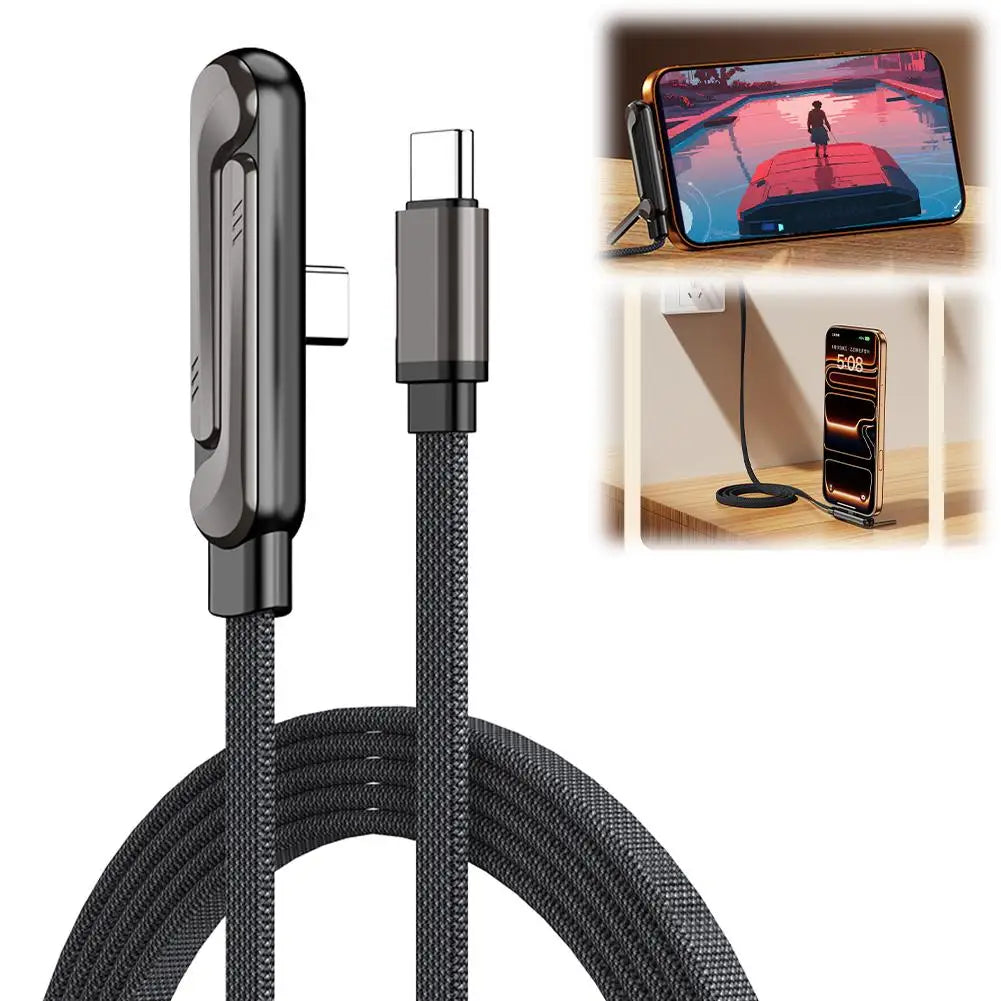 240W PD 2-in-1 Foldable Phone Holder & Fast Charging Cable