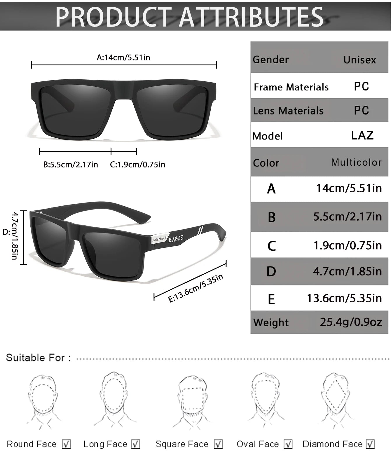 KAROS 2Pcs Polarized Sport Glasses Set for Men & Women UV400 Protection Eyewear for Fishing Cycling Driving Travel & Hiking YZ23