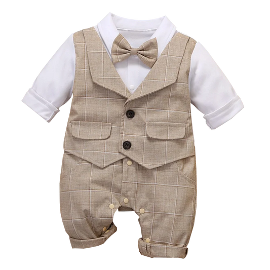 Elegante Conjunto de Mameluco de Algodón para Aniversario de Bebé
