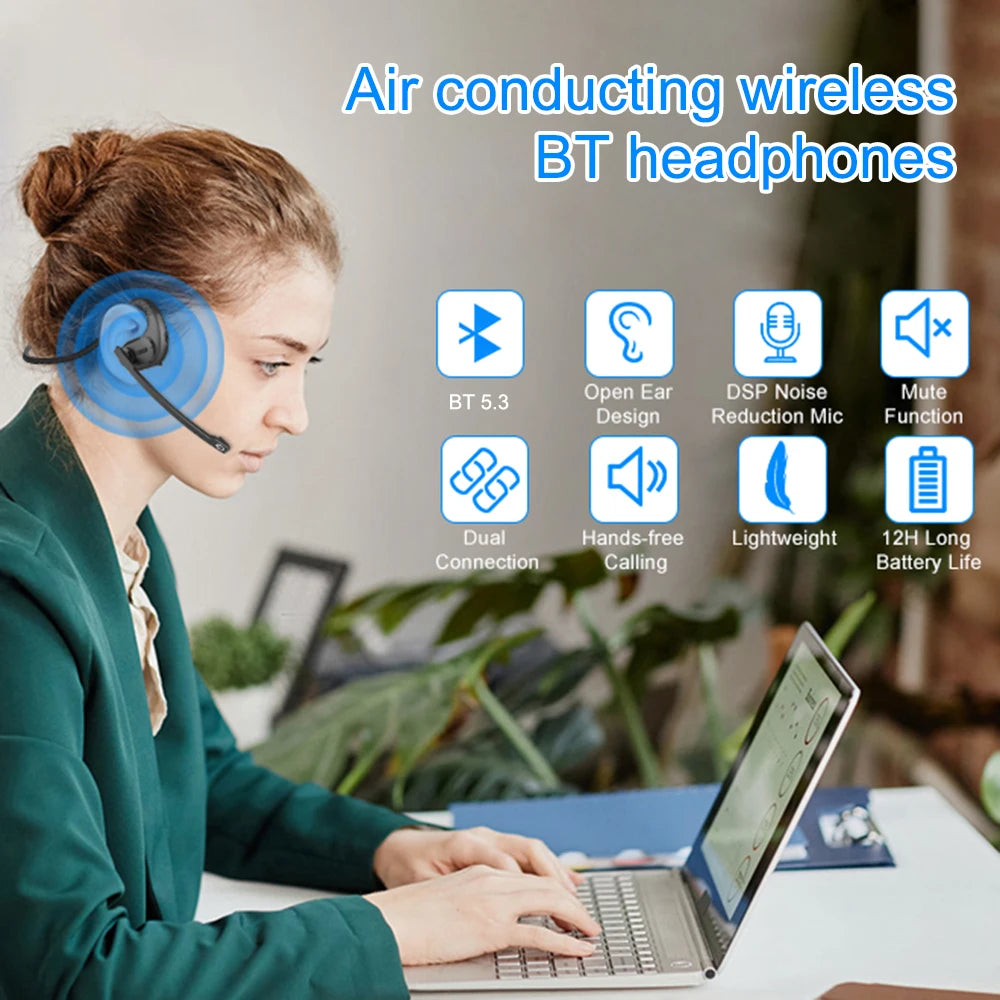 Bluetooth 5.3 Waterproof Open Ear Sports Headphones | Wireless Comfort