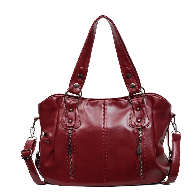 Large Capacity Shoulder Bag | Stylish PU Leather Tote for Women
