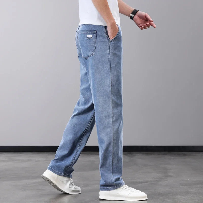 Men's Summer Thin Jeans | Soft Breathable Denim Casual Trousers