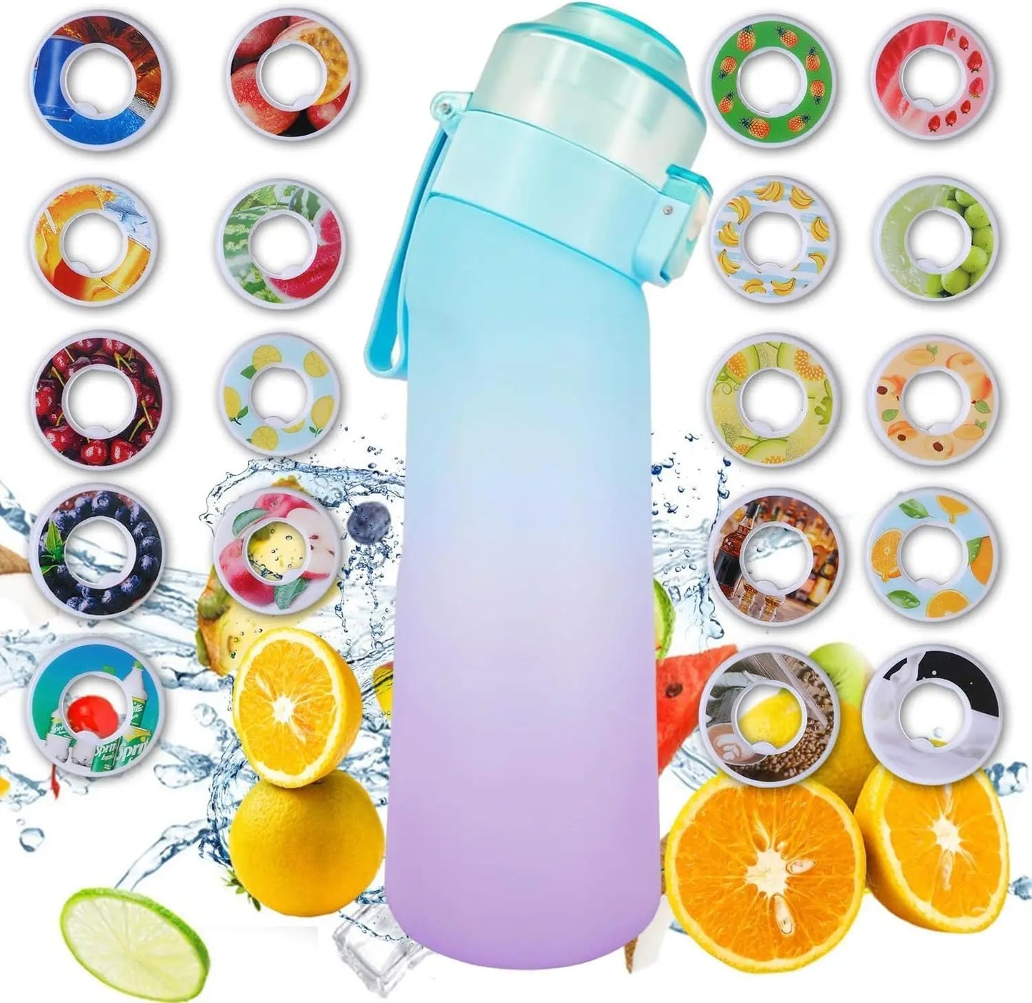 650ML BPA Free Sports Air Water Bottle | Flavor Pods Included