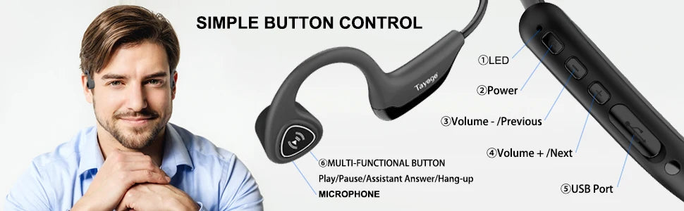 Wireless Bluetooth Bone Conduction Headphones | Open Ear Earbuds
