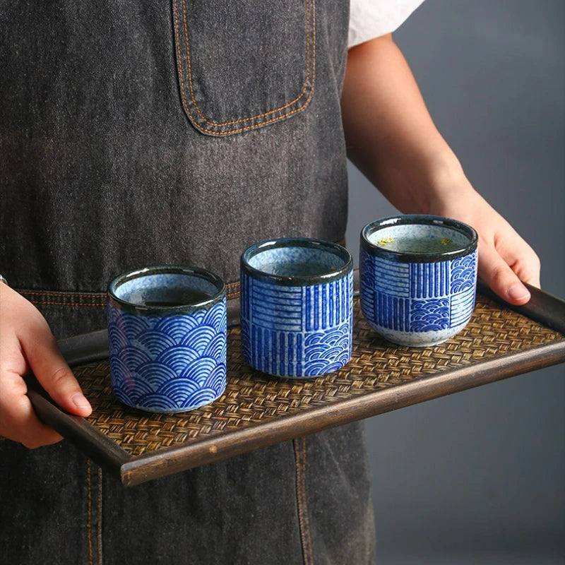 Elegante Taza de Té de Cerámica Ondulada Retro | La Experiencia de Té Perfecta