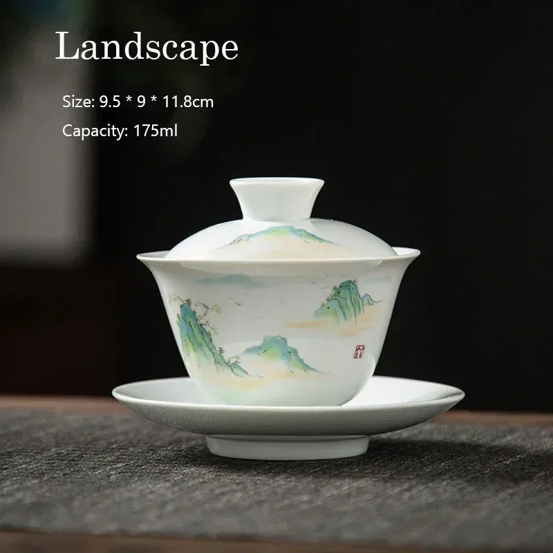 Elegante Gaiwan de Cerámica Gris | Juego de Té Kung Fu Perfecto