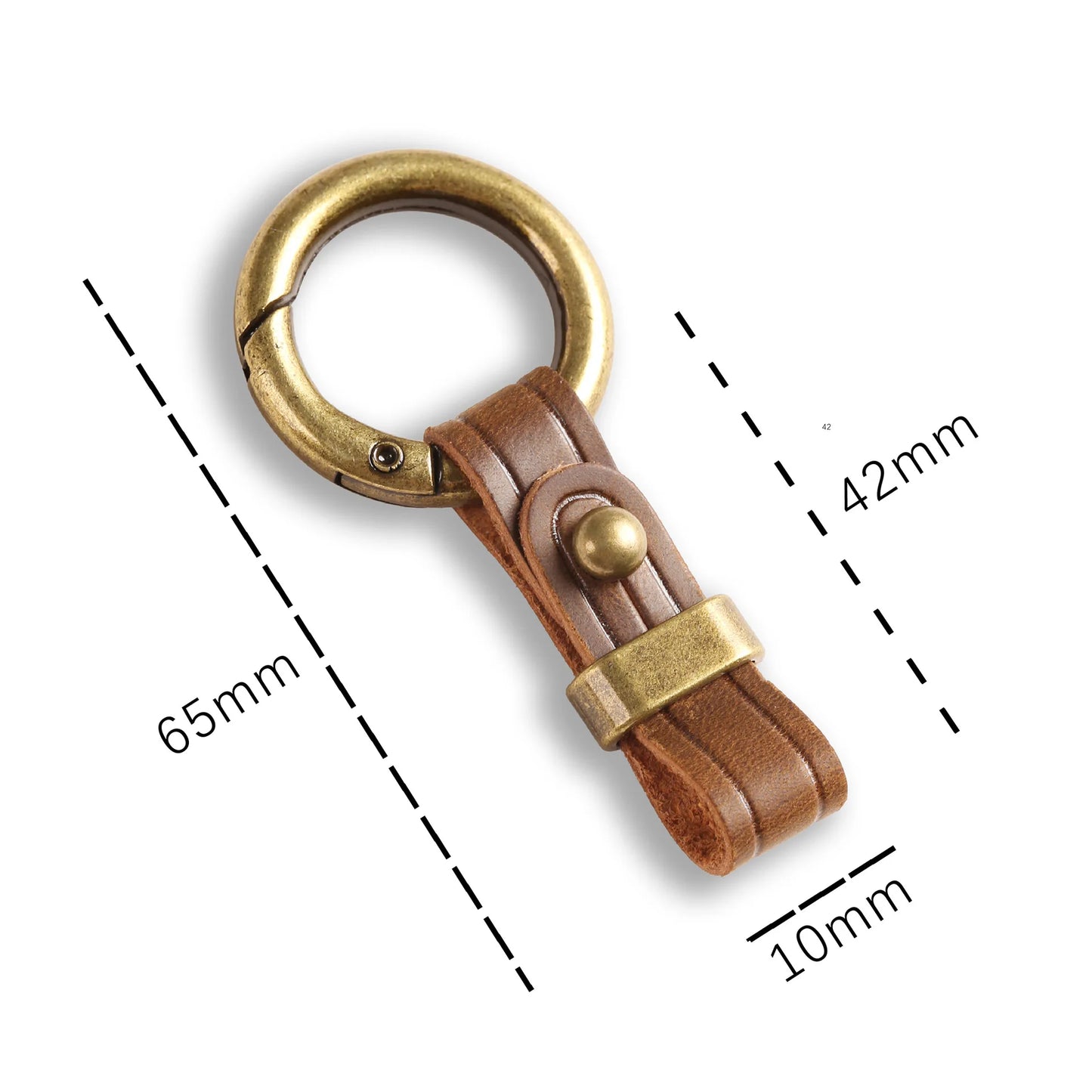 Luxury Leather Car Keychain Metal Buckle Key Ring Accessory Gift