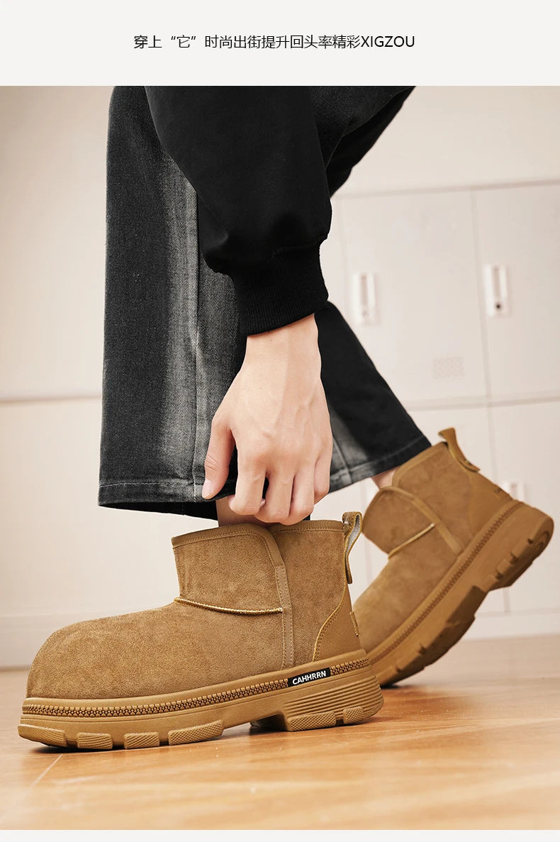 Men's Warm Plush Snow Boots | Cozy Mid-Calf Winter Footwear