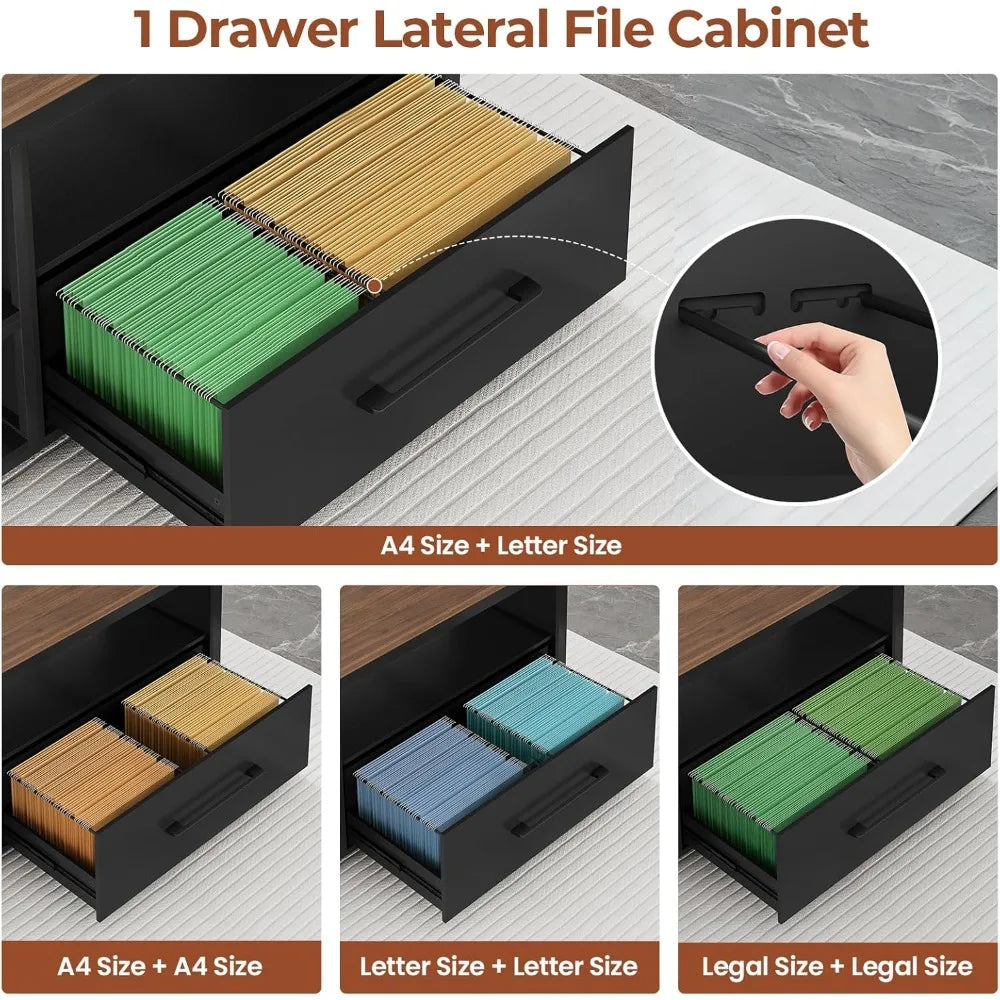 71" L-Shaped Executive Desk | Spacious Office Workstation with Outlets